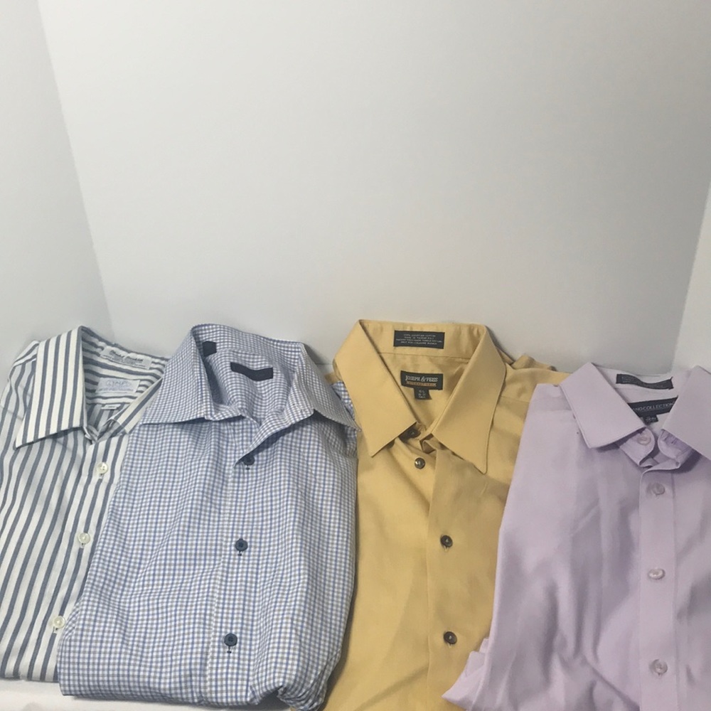 Bundle of four men’s long sleeves dress shirts